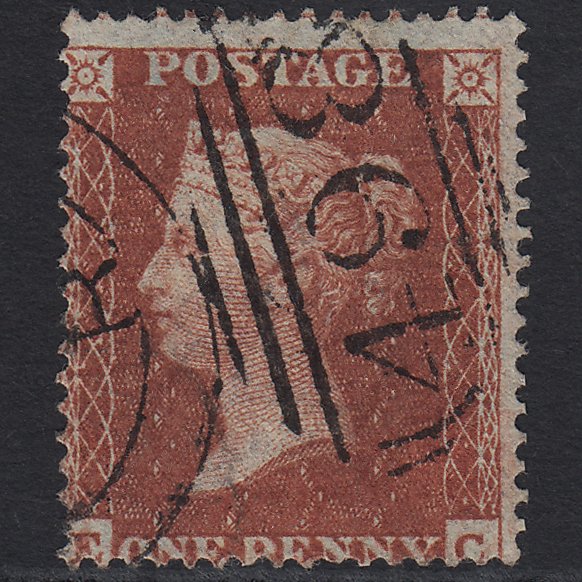 GB QV 1855 1d Red-brown (Plate 13) SG26-C5(1) EC FU Manchester 498