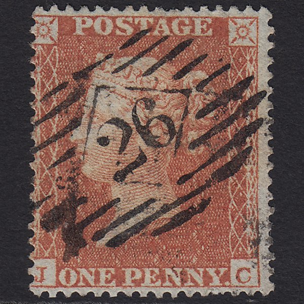 GB QV 1855 1d Red-brown (Plate 1) SG21-C4(1) JC FU London IS 26