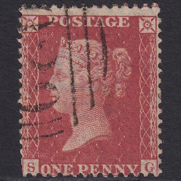GB QV 1857 1d Rose-red (Plate 63) SG40-C10(1) SG GU West Hartlepool 029