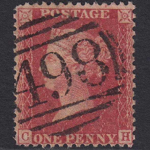 GB QV 1857 1d Rose-red (Plate 46) SG40-C10(1) CH GU Manchester 498
