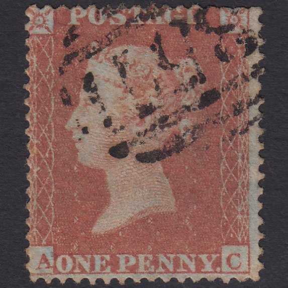 GB QV 1854 1d Plate R2 SG17-C1(1) AC GU Missing Imprimatur Hereford 357