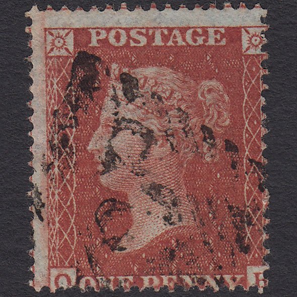 GB QV 1855 1d Red-brown (Plate 10) SG21-C4(1) OH FU Ireland Misperf
