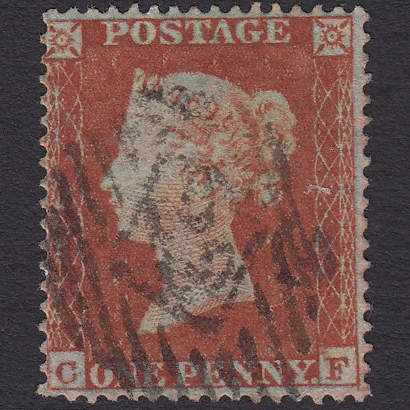 GB QV 1854 1d Red-brown (Plate 157) SG17-C1(1) CF GU London IS Cancel
