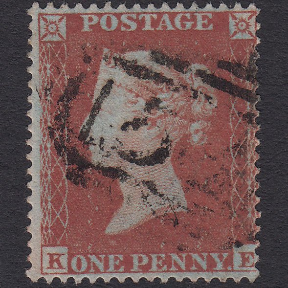 GB QV 1854 1d Red-brown (Plate 198) SG17-C1(1) KE FU