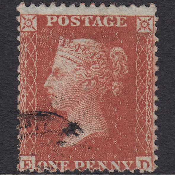 GB QV 1855 1d Red-brown (Plate 8) SG24-C3(1) ED FU Light Cancel