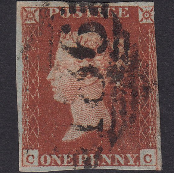 GB QV 1841 1d Red-brown (Plate 66) SG8-B1(1) CC GU 3m Dublin 186