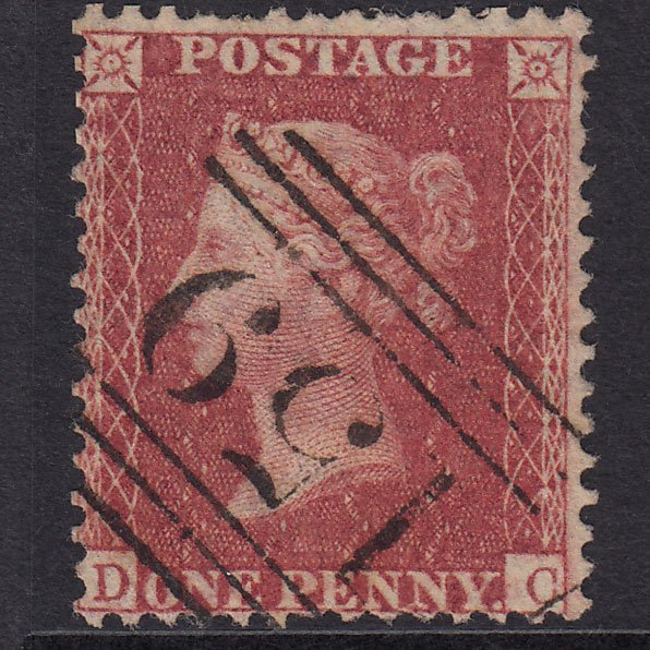 GB QV 1857 1d Deep Rose-Red Plate 57 SG41-C10(4) DC GU Glasgow 159