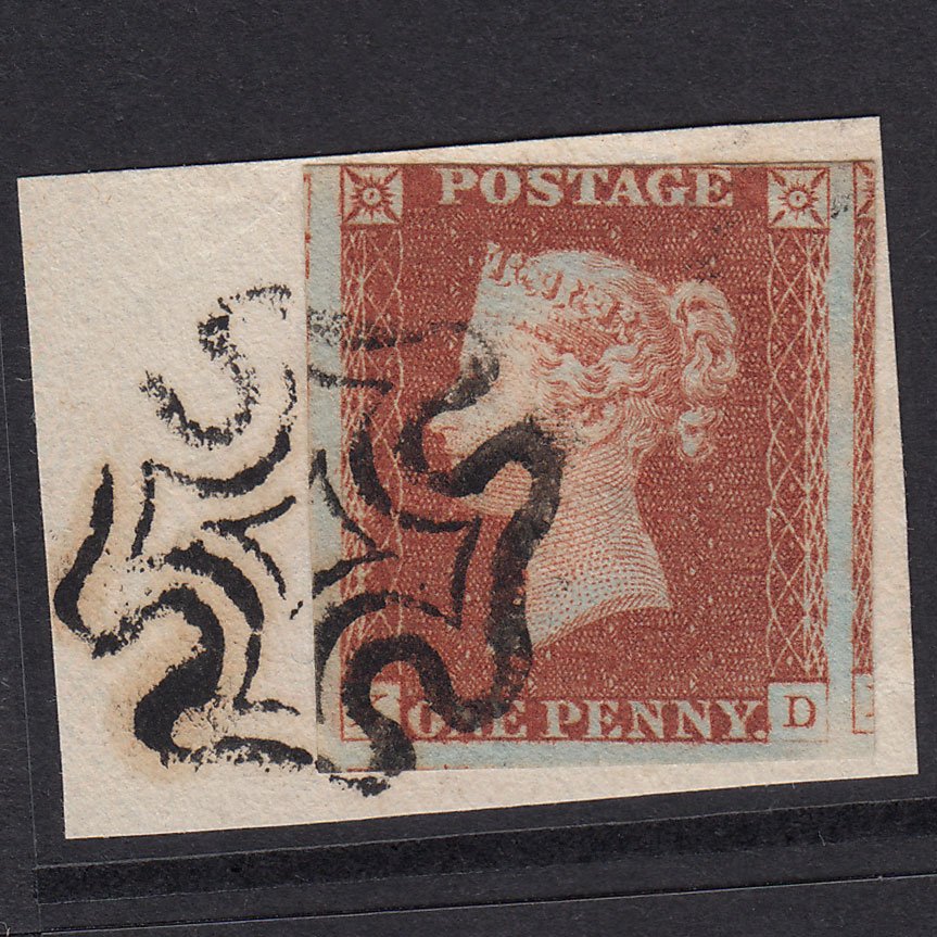 GB QV 1841 1d Red-Brown Plate 21 SG8-B1(1) KD FU Nr 4 Margins MX On Piece