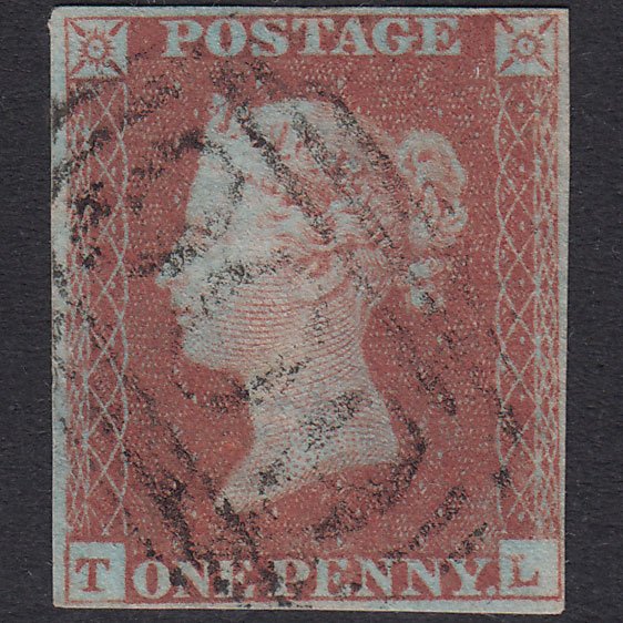 GB QV 1841 1d Red-Brown Plate 75 SG8-B1(1) TL FU 4 Margins Penrith 606