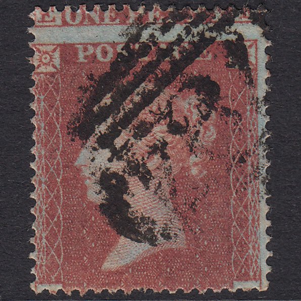 GB QV 1854 1d Red-Brown SG17-C1(1) F? GU Tenby 784 Large Misperf