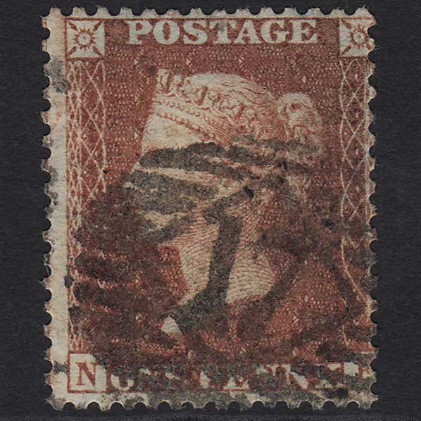 GB QV 1856 1d Red-brown (Plate 46) SG29-C8(1) NF GU London IS 17
