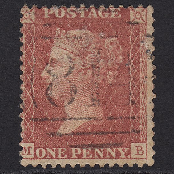 GB QV 1857 1d Rose-red (Plate 62) SG40-C10(1) MB GU Truro 814