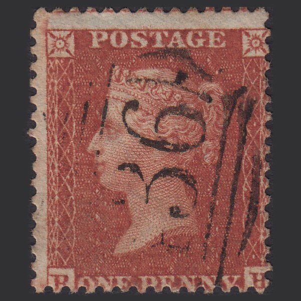 GB QV 1855 1d Red-brown (Plate 6) SGC6(1) RH FU Misperf