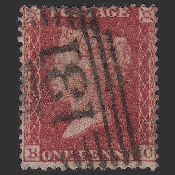 GB QV 1857 1d Rose-red (Plate 36) SG40-C10(1) BC GU Edinburgh 131