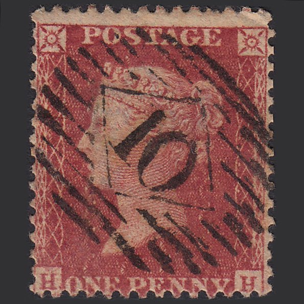 GB QV 1857 1d Rose-red (Plate 58) SG40-C10(1) HH GU London IS 10