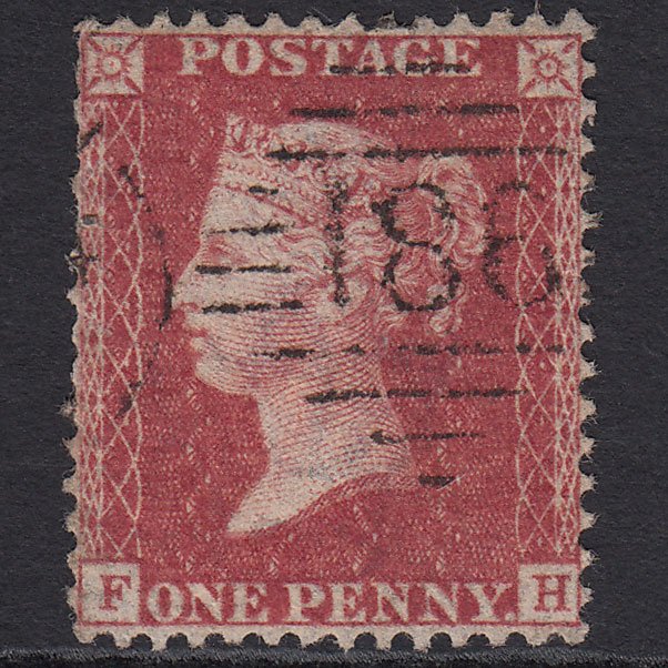 GB QV 1857 1d Rose-red (Plate 46) SG40-C10(1) FH GU Dublin 186