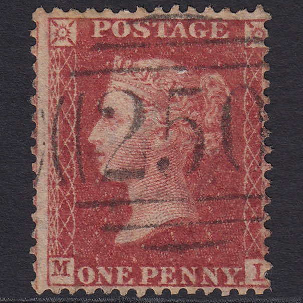 GB QV 1857 1d Rose-red (Plate 59) SG40-C10(1) ML GU Devonport 250 Misperf