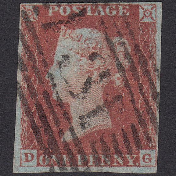 GB QV 1841 1d Red-brown (Plate 69) SG8-B1(1) DG FU 4 Margins Edinburgh 131
