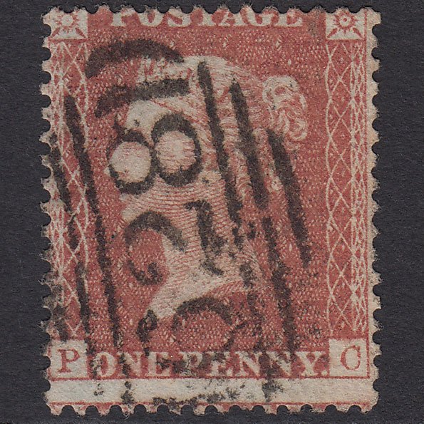GB QV 1856 1d Red-brown (Plate 24) SG29-C8(1) PC FU Preston 628 Misperf