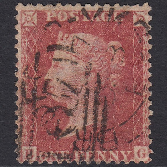 GB QV 1857 1d Rose-red (Plate 44) SG40-C10(1) BG GU Bradford CDS Cancel