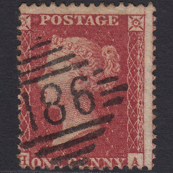 GB QV 1857 1d (Plate 47) SG40-C10(1) HA FU Dublin 186 Large Misperf