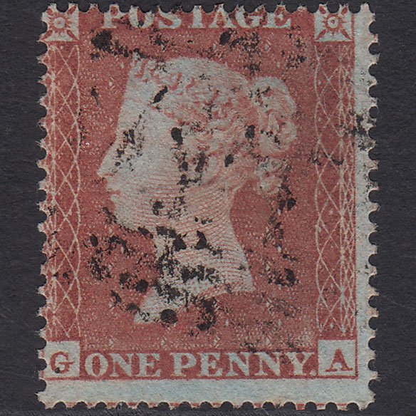 GB QV 1854 1d Red-brown (Plate 173) SG17-C1(1) GA FU Misperf