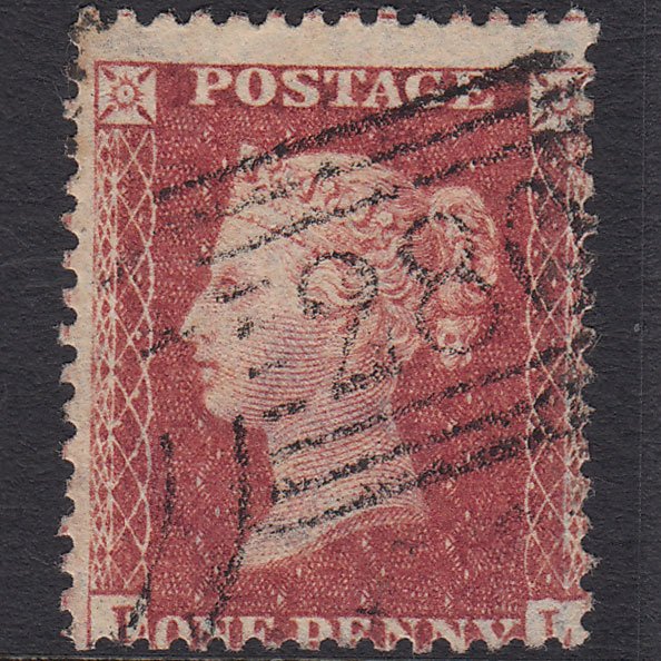 GB QV 1857 1d (Plate 57) SG40-C10(1) LL FU Perth 280 Experimental Misperf