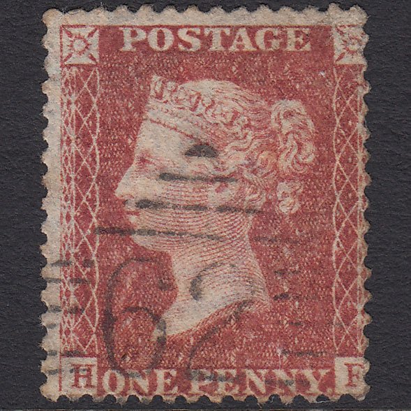 GB QV 1857 1d Rose-red (Plate 27) SG40-C10(1) HF GU Belfast 62