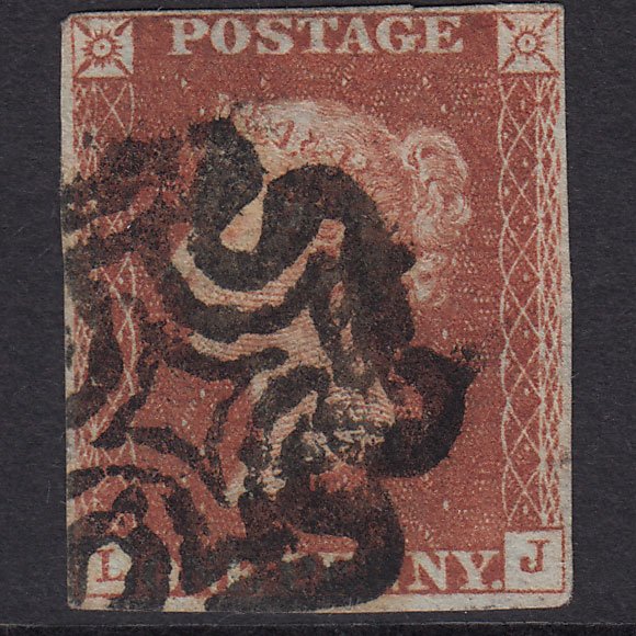 GB QV 1841 1d Red-Brown Penny Black Plate 11 SG7-A2 LJ GU 4 Margins MX