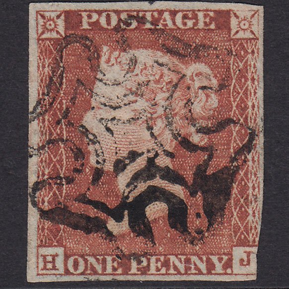 GB QV 1841 1d Red-Brown Penny Black Plate 11 SG7-A2 HJ FU 3M Maltese Cross
