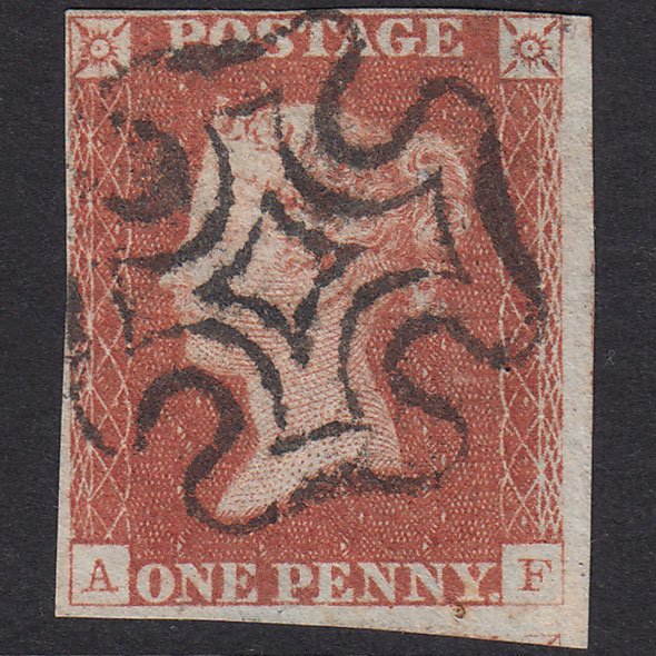GB QV 1841 1d Red-Brown Plate 21 SG8-B1(1) AF FU Missing Imprimatur 4M MX