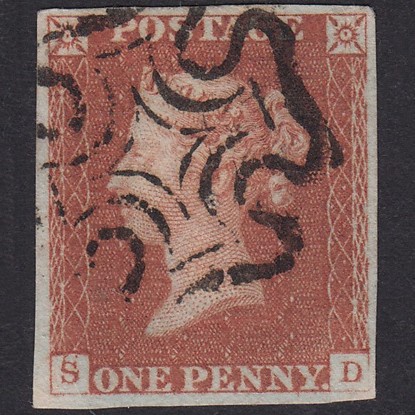 GB QV 1841 1d Plate 21 SG8-B1(1) SD PU 4M MX Double Letter Pinhole