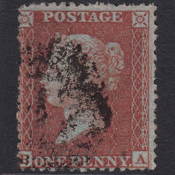 GB QV 1855 1d Red-Brown Plate 13 SGC6(1) BA GU Fluffy Perfs