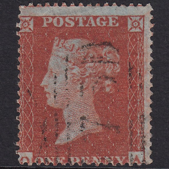 GB QV 1854 1d Red-Brown SG17-C1(1) ?A FU Light Cancel