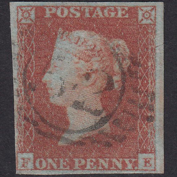 GB QV 1841 1d Red-Brown Pl 116 SG8-B1(1) FE VFU 4 Margins London D&S 52