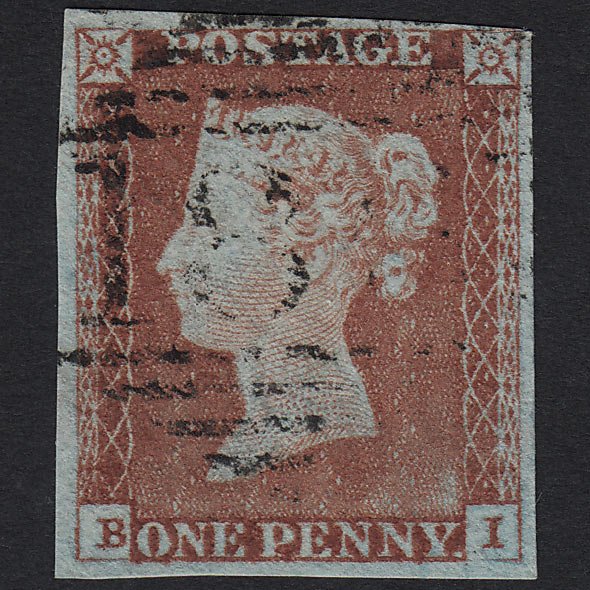 GB QV 1841 1d Pale Red-brown (Plate 55) SG9-B1(3) BI FU in Ireland 4M