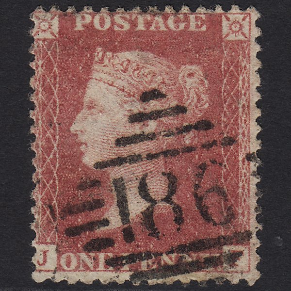 GB QV 1857 1d Rose-red (Plate 44) SG40-C10(1) JF FU Dublin 186