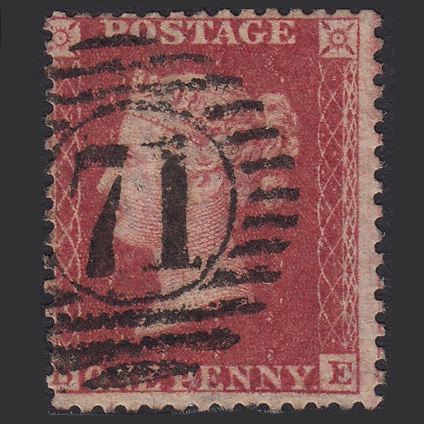 GB QV 1857 1d Deep Rose-red (Plate 60) SG41-C10(4) BE GU London D&S 71