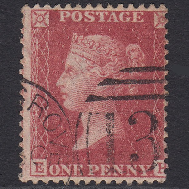GB QV 1857 1d Rose-red (Plate 47) SG40-C10(1) EH FU Bromsgrove 139 Misperf