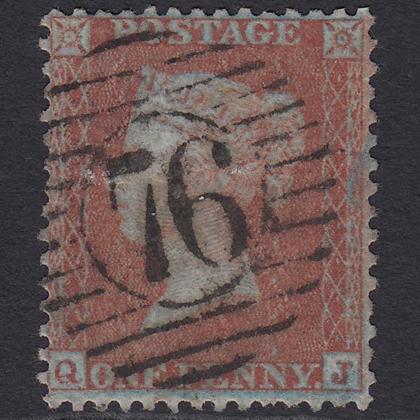 GB QV 1855 1d (Plate 11) SGC6(1) Framed Reverse CJ GU London D&S 76