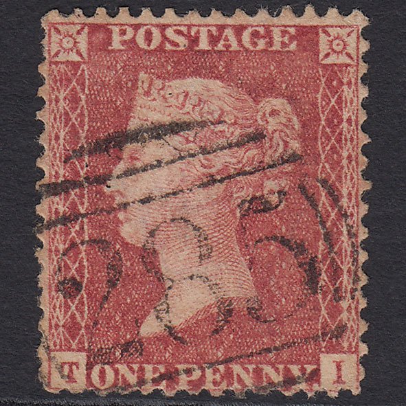 GB QV 1857 1d Rose-red (Plate 46) SG40-C10(1) TI GU Exeter 285