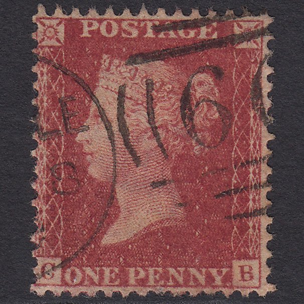 GB QV 1857 1d Rose-red (Plate 43) SG40-C10(1) CB FU Bedale 60