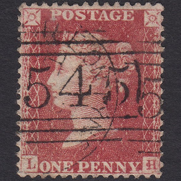 GB QV 1857 1d (Plate 58) SG40-C10(1) LH FU Newcastle 545 Unlisted Mark