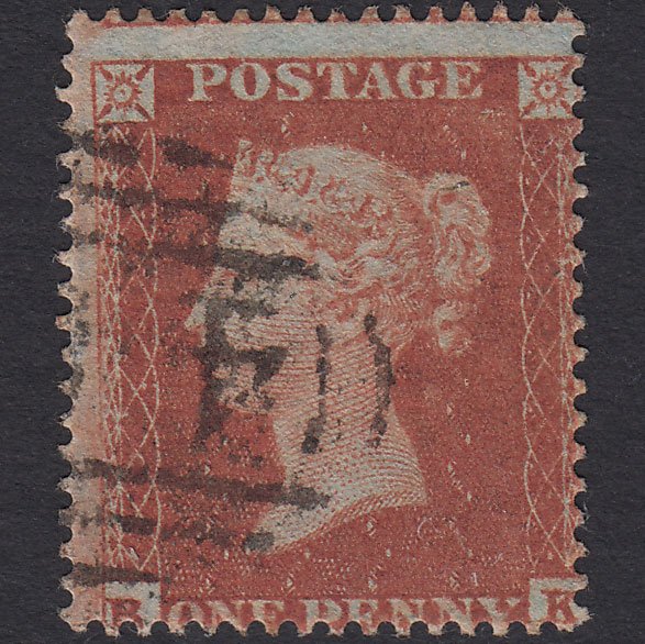 GB QV 1854 1d Red-brown (Plate 197) SG17-C1(1) BK FU Misperf