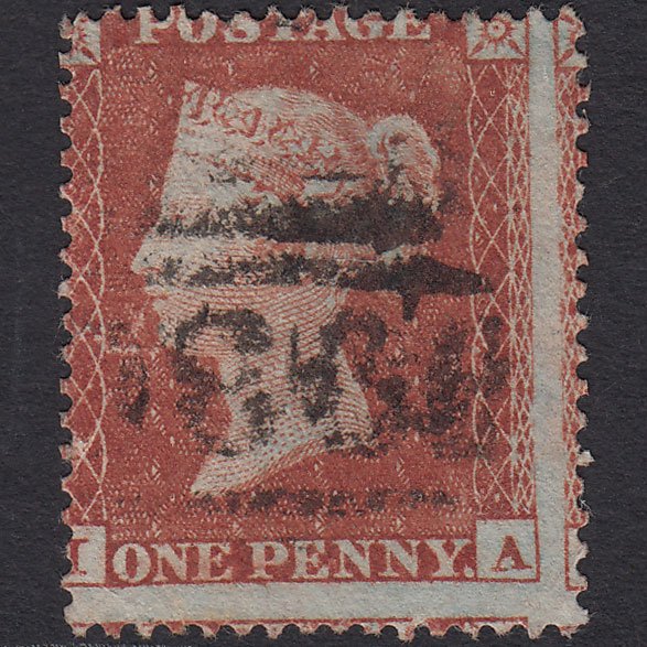 GB QV 1854 1d Red-brown (Plate 196) SG17-C1(1) IA GU Large Misperf
