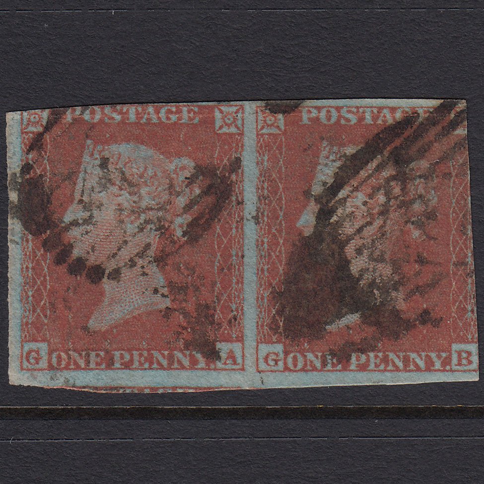 GB QV 1841 1d (Plate 159) SG8-B2(1) GA-GB GU Pair London IS Cancel