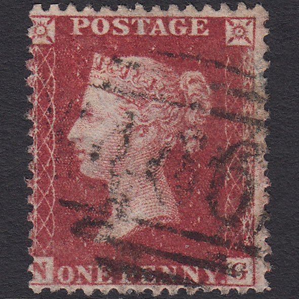 GB QV 1857 1d Deep Rose-red (Plate 60) SG41-C10(4) NG GU Liverpool 466