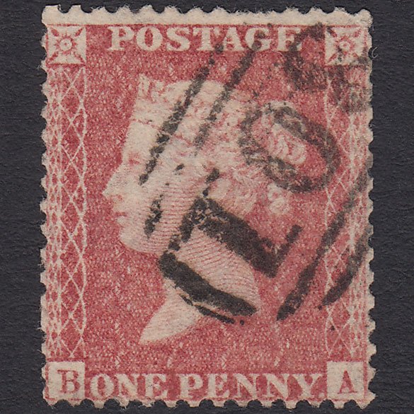 GB QV 1857 1d Rose-red (Plate 27) SG40-C10(1) BA GU Faversham 301