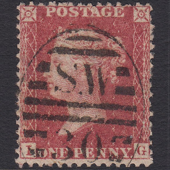 GB QV 1857 1d Rose-red Plate R17 SG40-C10(1) IG FU London D&S SW30