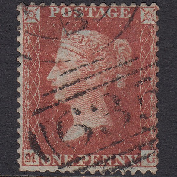 GB QV 1856 1d Red-brown (Plate 42) SG29-C8(1) MG GU Reading 635